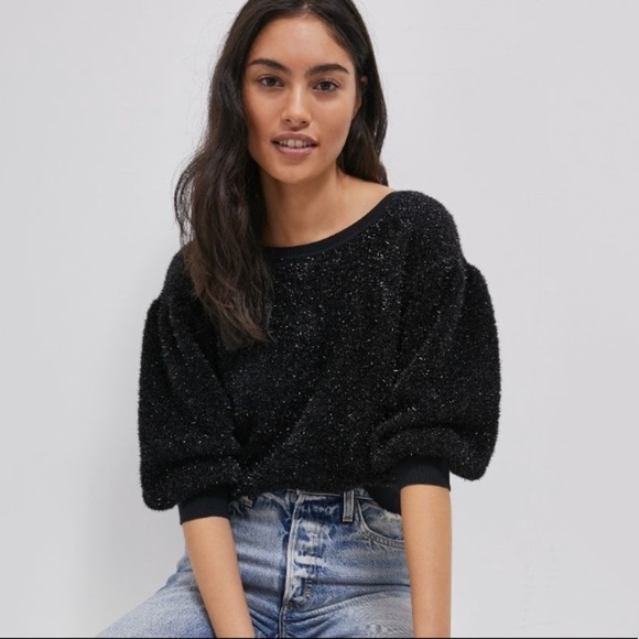 NWT Anthro Maeve Pamela Tinsel Shimmer Sweatshirt - Picture 10 of 10